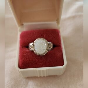 Druzy Quartz silver ring